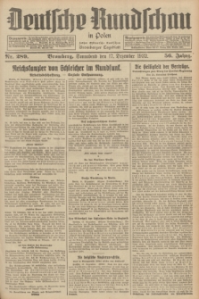 Deutsche Rundschau in Polen : früher Ostdeutsche Rundschau, Bromberger Tageblatt. Jg.56, Nr. 289 (17 Dezember 1932) + dod.