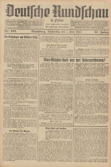 Deutsche Rundschau in Polen : früher Ostdeutsche Rundschau, Bromberger Tageblatt. Jg.57, Nr. 124 (1 Juni 1933) + dod.
