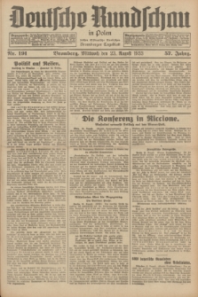 Deutsche Rundschau in Polen : früher Ostdeutsche Rundschau, Bromberger Tageblatt. Jg.57, Nr. 191 (23 August 1933) + dod.