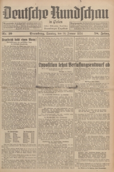Deutsche Rundschau in Polen : früher Ostdeutsche Rundschau, Bromberger Tageblatt. Jg.58, Nr. 10 (14 Januar 1934) + dod.