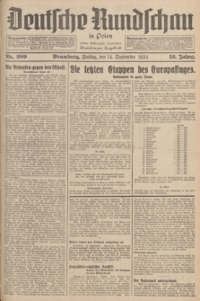 Deutsche Rundschau in Polen : früher Ostdeutsche Rundschau, Bromberger Tageblatt. Jg.58, Nr. 209 (14 September 1934) + dod.