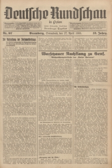 Deutsche Rundschau in Polen : früher Ostdeutsche Rundschau, Bromberger Tageblatt. Jg.59, Nr. 97 (27 April 1935) + dod.