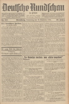 Deutsche Rundschau in Polen : früher Ostdeutsche Rundschau, Bromberger Tageblatt. Jg.59, Nr. 215 (19 September 1935) + dod.