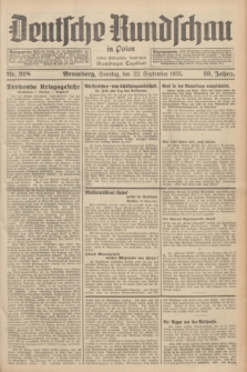 Deutsche Rundschau in Polen : früher Ostdeutsche Rundschau, Bromberger Tageblatt. Jg.59, Nr. 218 (22 September 1935) + dod.