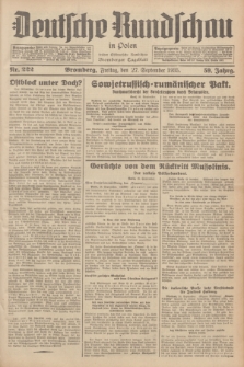Deutsche Rundschau in Polen : früher Ostdeutsche Rundschau, Bromberger Tageblatt. Jg.59, Nr. 222 (27 September 1935) + dod.