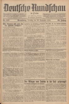 Deutsche Rundschau in Polen : früher Ostdeutsche Rundschau, Bromberger Tageblatt. Jg.60, Nr. 218 (20 September 1936) + dod.