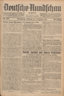 Deutsche Rundschau in Polen : früher Ostdeutsche Rundschau, Bromberger Tageblatt. Jg.60, Nr. 262 (11 November 1936) + dod.