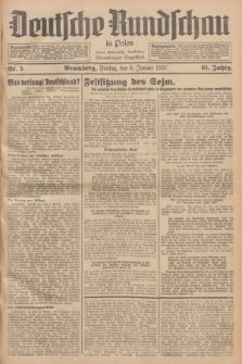 Deutsche Rundschau in Polen : früher Ostdeutsche Rundschau, Bromberger Tageblatt. Jg.61, Nr. 5 (8 Januar 1937) + dod.