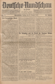 Deutsche Rundschau in Polen : früher Ostdeutsche Rundschau, Bromberger Tageblatt. Jg.61, Nr. 11 (15 Januar 1937) + dod.