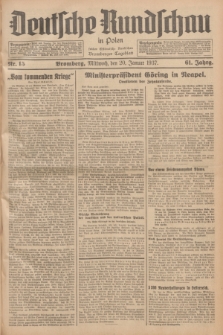 Deutsche Rundschau in Polen : früher Ostdeutsche Rundschau, Bromberger Tageblatt. Jg.61, Nr. 15 (20 Januar 1937) + dod.