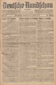 Deutsche Rundschau in Polen : früher Ostdeutsche Rundschau, Bromberger Tageblatt. Jg.61, Nr. 25 (31 Januar 1937) + dod.