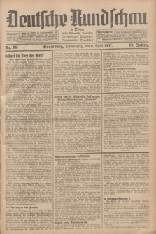 Deutsche Rundschau in Polen : früher Ostdeutsche Rundschau, Bromberger Tageblatt, Pommereller Tageblatt. Jg.61, Nr. 79 (8 April 1937) + dod.