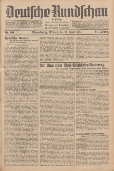 Deutsche Rundschau in Polen : früher Ostdeutsche Rundschau, Bromberger Tageblatt, Pommereller Tageblatt. Jg.61, Nr. 90 (21 April 1937) + dod.