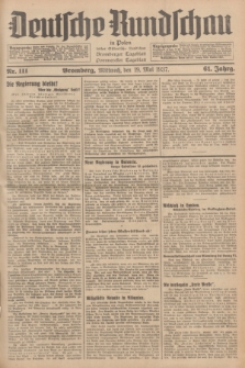 Deutsche Rundschau in Polen : früher Ostdeutsche Rundschau, Bromberger Tageblatt, Pommereller Tageblatt. Jg.61, Nr. 111 (19 Mai 1937) + dod.