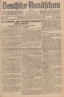 Deutsche Rundschau in Polen : früher Ostdeutsche Rundschau, Bromberger Tageblatt, Pommereller Tageblatt. Jg.61, Nr. 133 (13 Juni 1937) + dod.