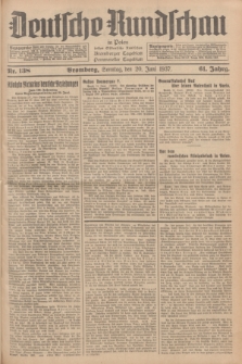 Deutsche Rundschau in Polen : früher Ostdeutsche Rundschau, Bromberger Tageblatt, Pommereller Tageblatt. Jg.61, Nr. 138 (20 Juni 1937) + dod.