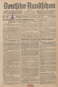 Deutsche Rundschau in Polen : früher Ostdeutsche Rundschau, Bromberger Tageblatt, Pommereller Tageblatt. Jg.61, Nr. 146 (1 Juli 1937) + dod.