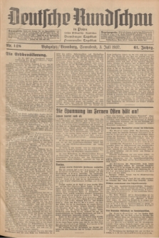 Deutsche Rundschau in Polen : früher Ostdeutsche Rundschau, Bromberger Tageblatt, Pommereller Tageblatt. Jg.61, Nr. 148 (3 Juli 1937) + dod.