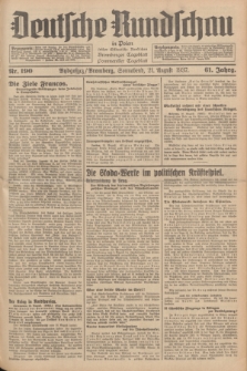 Deutsche Rundschau in Polen : früher Ostdeutsche Rundschau, Bromberger Tageblatt, Pommereller Tageblatt. Jg.61, Nr. 190 (21 August 1937) + dod.