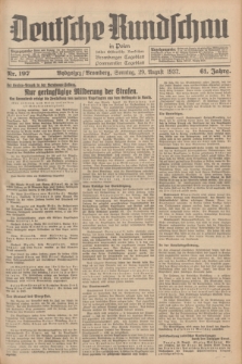 Deutsche Rundschau in Polen : früher Ostdeutsche Rundschau, Bromberger Tageblatt, Pommereller Tageblatt. Jg.61, Nr. 197 (29 August 1937) + dod.