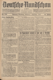 Deutsche Rundschau in Polen : früher Ostdeutsche Rundschau, Bromberger Tageblatt, Pommereller Tageblatt. Jg.61, Nr. 199 (1 September 1937) + dod.