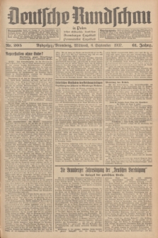 Deutsche Rundschau in Polen : früher Ostdeutsche Rundschau, Bromberger Tageblatt, Pommereller Tageblatt. Jg.61, Nr. 205 (8 September 1937) + dod.
