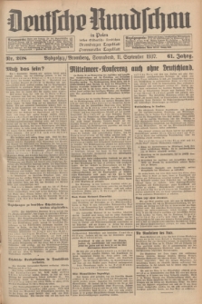 Deutsche Rundschau in Polen : früher Ostdeutsche Rundschau, Bromberger Tageblatt, Pommereller Tageblatt. Jg.61, Nr. 208 (11 September 1937) + dod.