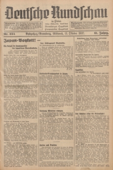 Deutsche Rundschau in Polen : früher Ostdeutsche Rundschau, Bromberger Tageblatt, Pommereller Tageblatt. Jg.61, Nr. 235 (13 Oktober 1937) + dod.