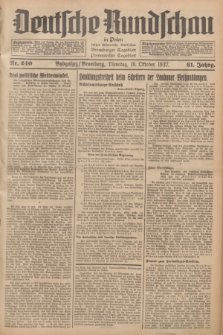 Deutsche Rundschau in Polen : früher Ostdeutsche Rundschau, Bromberger Tageblatt, Pommereller Tageblatt. Jg.61, Nr. 240 (19 Oktober 1937) + dod.