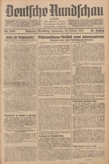 Deutsche Rundschau in Polen : früher Ostdeutsche Rundschau, Bromberger Tageblatt, Pommereller Tageblatt. Jg.61, Nr. 248 (28 Oktober 1937) + dod.
