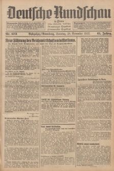 Deutsche Rundschau in Polen : früher Ostdeutsche Rundschau, Bromberger Tageblatt, Pommereller Tageblatt. Jg.61, Nr. 273 (28 November 1937) + dod.
