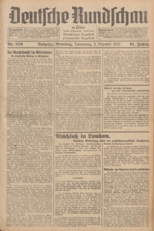 Deutsche Rundschau in Polen : früher Ostdeutsche Rundschau, Bromberger Tageblatt, Pommereller Tageblatt. Jg.61, Nr. 276 (2 Dezember 1937) + dod.