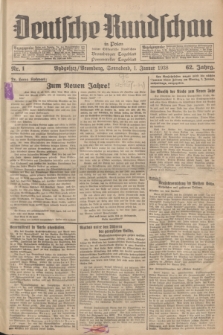 Deutsche Rundschau in Polen : früher Ostdeutsche Rundschau, Bromberger Tageblatt, Pommereller Tageblatt. Jg.62, Nr. 1 (1 Januar 1938) + dod.
