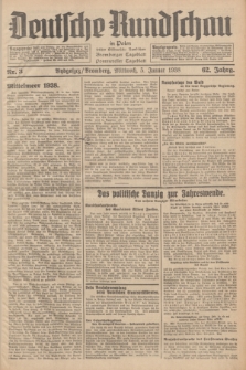 Deutsche Rundschau in Polen : früher Ostdeutsche Rundschau, Bromberger Tageblatt, Pommereller Tageblatt. Jg.62, Nr. 3 (5 Januar 1938) + dod.
