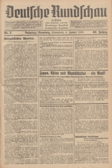 Deutsche Rundschau in Polen : früher Ostdeutsche Rundschau, Bromberger Tageblatt, Pommereller Tageblatt. Jg.62, Nr. 5 (8 Januar 1938) + dod.