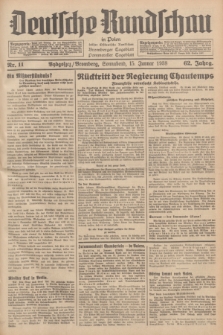 Deutsche Rundschau in Polen : früher Ostdeutsche Rundschau, Bromberger Tageblatt, Pommereller Tageblatt. Jg.62, Nr. 11 (15 Januar 1938) + dod.