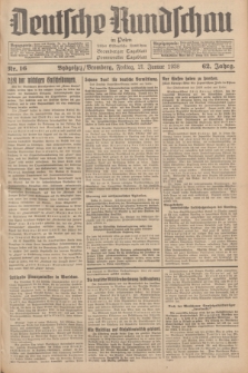 Deutsche Rundschau in Polen : früher Ostdeutsche Rundschau, Bromberger Tageblatt, Pommereller Tageblatt. Jg.62, Nr. 16 (21 Januar 1938) + dod.