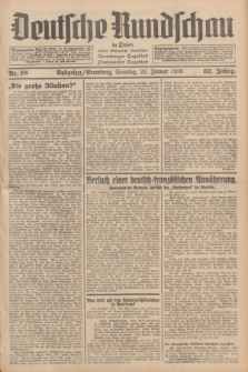 Deutsche Rundschau in Polen : früher Ostdeutsche Rundschau, Bromberger Tageblatt, Pommereller Tageblatt. Jg.62, Nr. 18 (23 Januar 1938) + dod.
