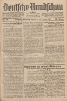 Deutsche Rundschau in Polen : früher Ostdeutsche Rundschau, Bromberger Tageblatt, Pommereller Tageblatt. Jg.62, Nr. 23 (29 Januar 1938) + dod.
