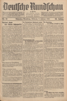 Deutsche Rundschau in Polen : früher Ostdeutsche Rundschau, Bromberger Tageblatt, Pommereller Tageblatt. Jg.62, Nr. 31 (9 Februar 1938) + dod.