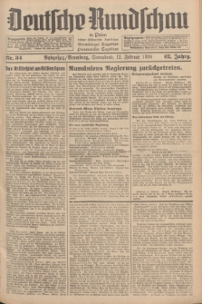 Deutsche Rundschau in Polen : früher Ostdeutsche Rundschau, Bromberger Tageblatt, Pommereller Tageblatt. Jg.62, Nr. 34 (12 Februar 1938) + dod.