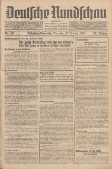 Deutsche Rundschau in Polen : früher Ostdeutsche Rundschau, Bromberger Tageblatt, Pommereller Tageblatt. Jg.62, Nr. 42 (22 Februar 1938) + dod.