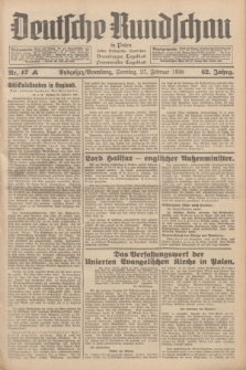 Deutsche Rundschau in Polen : früher Ostdeutsche Rundschau, Bromberger Tageblatt, Pommereller Tageblatt. Jg.62, Nr. 47A (27 Februar 1938) + dod.