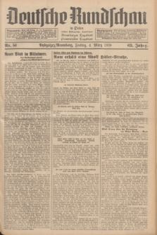 Deutsche Rundschau in Polen : früher Ostdeutsche Rundschau, Bromberger Tageblatt, Pommereller Tageblatt. Jg.62, Nr. 51 (4 März 1938) + dod.