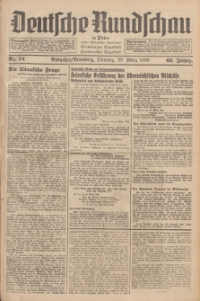 Deutsche Rundschau in Polen : früher Ostdeutsche Rundschau, Bromberger Tageblatt, Pommereller Tageblatt. Jg.62, Nr. 72 (29 März 1938) + dod.
