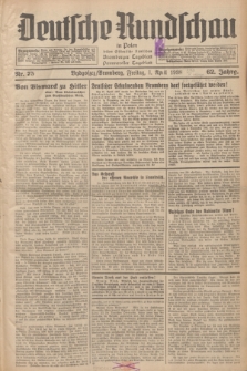 Deutsche Rundschau in Polen : früher Ostdeutsche Rundschau, Bromberger Tageblatt, Pommereller Tageblatt. Jg.62, Nr. 75 (1 April 1938) + dod.