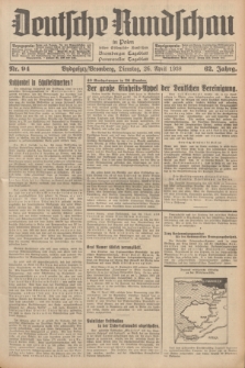 Deutsche Rundschau in Polen : früher Ostdeutsche Rundschau, Bromberger Tageblatt, Pommereller Tageblatt. Jg.62, Nr. 94 (26 April 1938) + dod.
