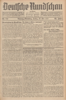 Deutsche Rundschau in Polen : früher Ostdeutsche Rundschau, Bromberger Tageblatt, Pommereller Tageblatt. Jg.62, Nr. 114 (20 Mai 1938) + dod.