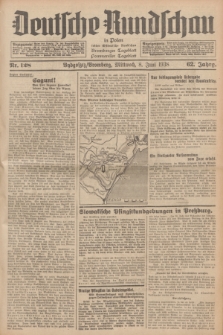Deutsche Rundschau in Polen : früher Ostdeutsche Rundschau, Bromberger Tageblatt, Pommereller Tageblatt. Jg.62, Nr. 128 (8 Juni 1938) + dod.