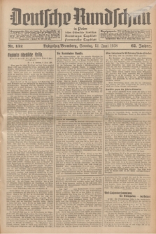Deutsche Rundschau in Polen : früher Ostdeutsche Rundschau, Bromberger Tageblatt, Pommereller Tageblatt. Jg.62, Nr. 132 (12 Juni 1938) + dod.